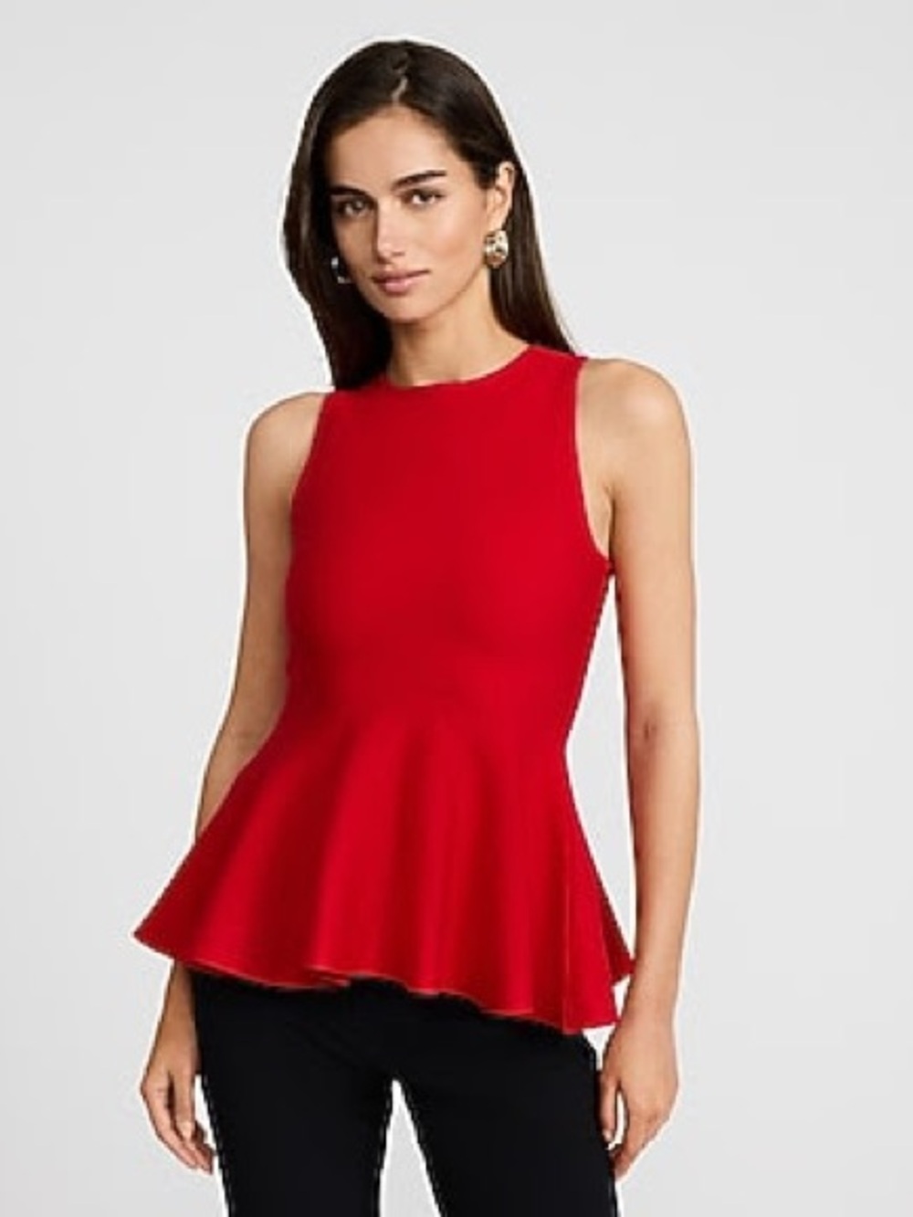 NWT Crew Neck Peplum Sweater Tank - size Large